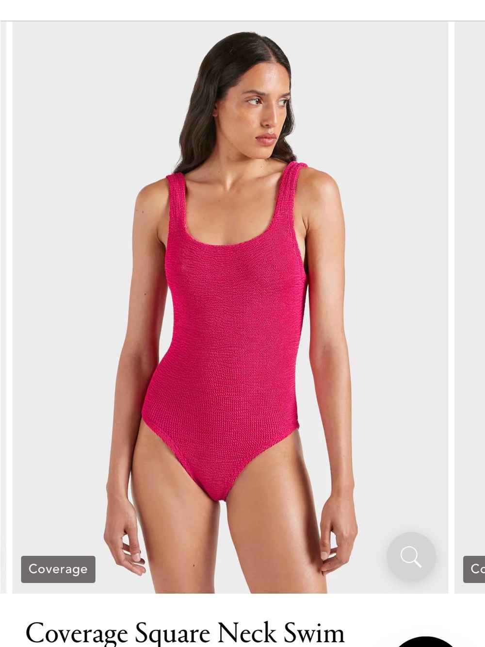 Hunza G Coverage Square Neck One-Piece Swimsuit in Fuchsia Pink